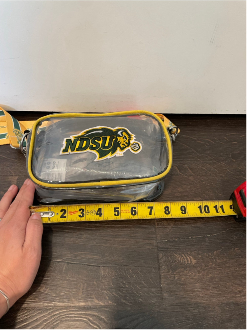 NDSU Bison Clear Crossbody Bag Yellow Green North Dakota State University - Picture 3 of 5